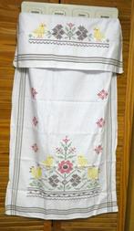 overdoek/ voordoek/ keukendoek met bloemen en eendjes, Antiek en Kunst, Antiek | Keukenbenodigdheden, Ophalen of Verzenden