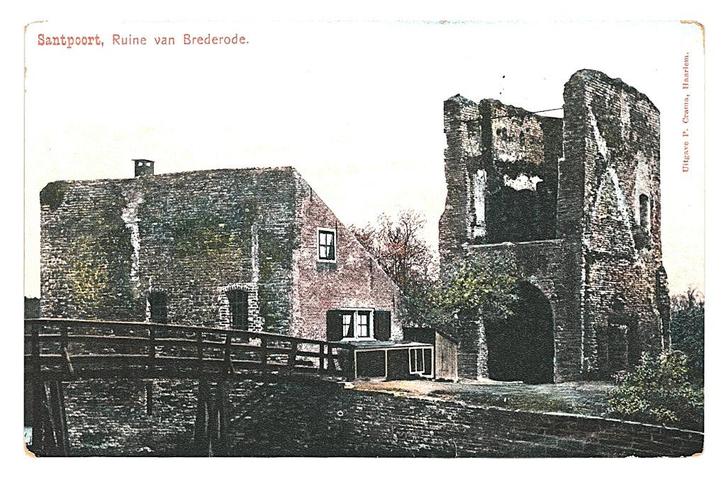 978703 Santpoort NH Ruïne v Brederode Nette oude kaart, Verzamelen, Ansichtkaarten | Nederland, Ongelopen, Noord-Holland, Ophalen of Verzenden