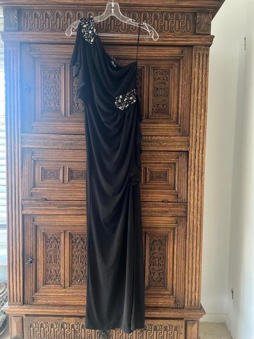 Jane Norman zwarte slim fit maxi galajurk, Kleding | Dames, Gelegenheidskleding, Zo goed als nieuw, Galajurk, Maat 36 (S), Zwart