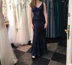Donkerblauwe galajurk met pailletten, Kleding | Dames, Jurken, Ophalen, Blauw, Nieuw, Maat 36 (S)