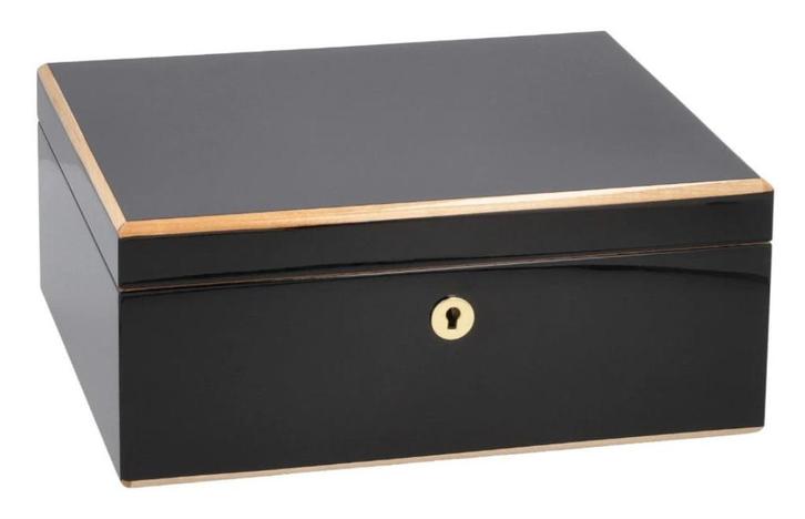 ADORINI  HUMIDOR MILAN DELUXE 75 SIGAREN - ZWARTE LAK  h157, Verzamelen, Rookartikelen, Aanstekers en Luciferdoosjes, Nieuw, Tabaksdoos of Verpakking