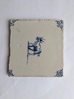 Antieke Delftse tegel met geit, 18e eeuws, Antiek en Kunst, Ophalen of Verzenden