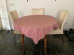 Oud roze tafellaken, vierkant 162x136 met schulprand, Huis en Inrichting, Ophalen of Verzenden, Vierkant, Buiten
