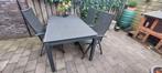 Bellagio tuinset met 3 verstelbare stoelen en stoelkussens, Tuin en Terras, Tuinsets en Loungesets, Ophalen, Gebruikt, Aluminium