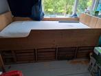 Massief houten hoogslaper, Ophalen, 85 tot 100 cm, Gebruikt, Matras