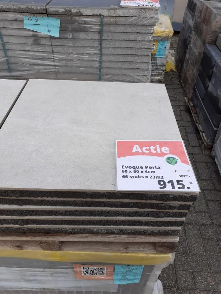 Keramische Tuintegel 60x60x4cm Evoque Perla (66st.), Tuin en Terras, Tegels en Klinkers, Nieuw, Terrastegels, Keramiek, 10 m² of meer
