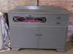 Dressoir vintage donkergrijs, Ophalen, Gebruikt, 100 tot 150 cm, 25 tot 50 cm