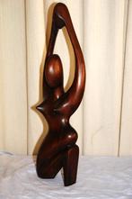 palisander  hout naakt vintage beeld retro lamp, Ophalen of Verzenden, Gebruikt, Hout, Minder dan 50 cm
