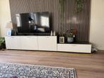 Modern tv-meubel met donker eikenlook blad – 2,88 m, Ophalen, Zo goed als nieuw, 200 cm of meer, Minder dan 100 cm