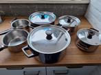 Te koop BK Karaat pannenset, Ophalen, Gebruikt, Rvs, Pannenset