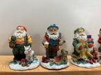 Vintage Polystone Kerstmannetjes Set 5, Diversen, Ophalen of Verzenden, Zo goed als nieuw