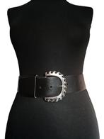 Vintage brede leren riem, Kleding | Dames, Riemen en Ceinturen, 80 tot 90 cm, 5 cm of meer, Ophalen of Verzenden, Zo goed als nieuw