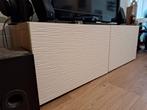 TV-meubel, wit, grijs, lade en deur, Ophalen, Gebruikt, 100 tot 150 cm, Minder dan 100 cm