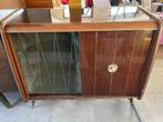 Origineel jaren 50 dressoir / huisbar mid-century, Ophalen, Gebruikt, Glas, 50 tot 100 cm