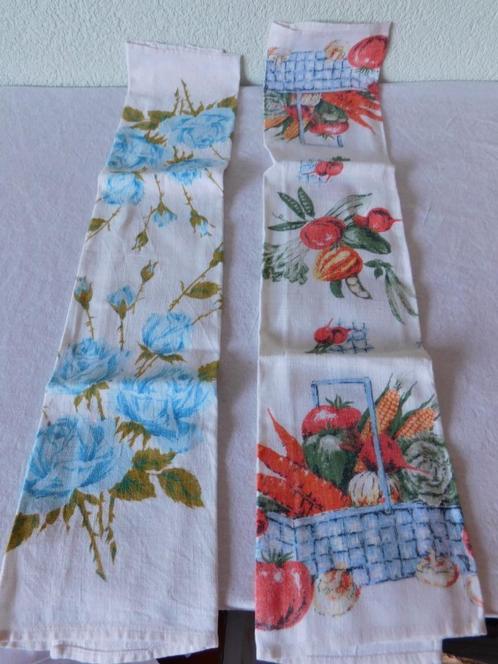 2 Brocante overdoeken uit de jaren 60 met voorstelling blauw, Antiek en Kunst, Curiosa en Brocante, Ophalen of Verzenden