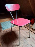 Vintage rode stoel met chromen frame, Huis en Inrichting, Stoelen, Gebruikt, Vintage, Ophalen of Verzenden, Rood