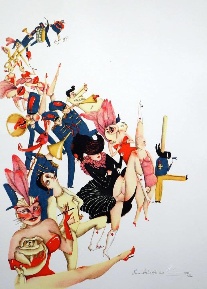 Litho ‘Fanfare’ - Nanne Meulendijks origineel, Antiek en Kunst, Kunst | Litho's en Zeefdrukken, Ophalen