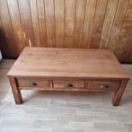 Massief Grenen Salontafel met Lades, Ophalen, Gebruikt, 100 tot 150 cm, Landelijk