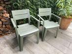 2 Keter Tuinstoelen Groen - Stapelbaar, Tuin en Terras, Tuinstoelen, Ophalen, Zo goed als nieuw, Kunststof, Stapelbaar