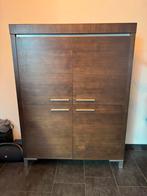 Teakhouten bergkast met deuren, Huis en Inrichting, Ophalen, Gebruikt, Teakhout, Minder dan 150 cm