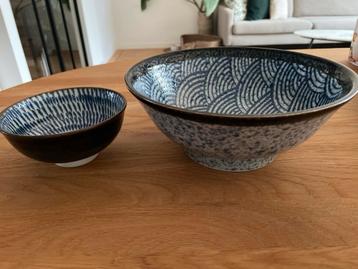 Keramieken Kommen Set - Blauw/Wit Patroon beschikbaar voor biedingen