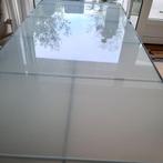 Eettafel, Niels Gammelgaard glas, metaal., 200 cm of meer, 50 tot 100 cm, Gebruikt, Rechthoekig