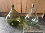 2x oude gistfles/decoratieve vaas, Huis en Inrichting, Woonaccessoires | Vazen, Ophalen, Minder dan 50 cm, Groen, Glas