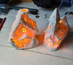 Kersthuisje + kerstkerje met verlichting, Ophalen of Verzenden, Zo goed als nieuw