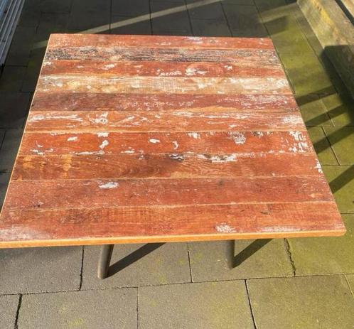Houten vierkante salontafel bijzettafel, Huis en Inrichting, Tafels | Salontafels, Zo goed als nieuw, Minder dan 50 cm, 50 tot 100 cm