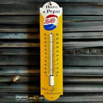 Emaille USA PEPSI Cola Thermometer Light Refreshment Vintage beschikbaar voor biedingen
