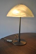 Tafellamp, koper, glas, Huis en Inrichting, Lampen | Tafellampen, Ophalen of Verzenden, Gebruikt, Glas, Minder dan 50 cm