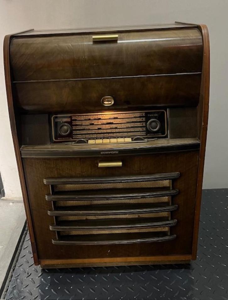 Prachtige Tropenradio (Südfunk 1953), staand model, Huis en Inrichting, Woonaccessoires | Spiegels, Gebruikt, 50 tot 75 cm, 100 tot 150 cm