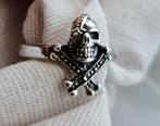 Echt sterling zilveren skull biker ring, Ophalen of Verzenden, Zo goed als nieuw, 17 tot 18, Dame of Heer