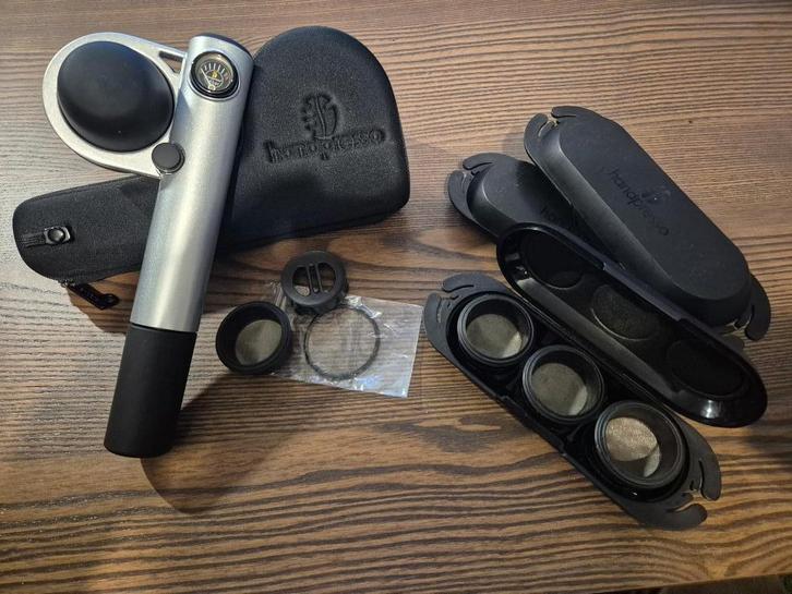 Handpresso - Zilver Zwart, Witgoed en Apparatuur, Koffiezetapparaten, Zo goed als nieuw, Espresso apparaat, Ophalen of Verzenden