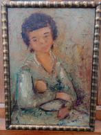 Maria Dryfhout, Moeder met baby ~1970/80, olieverf op panel, Antiek en Kunst, Kunst | Schilderijen | Klassiek, Ophalen of Verzenden