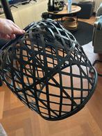 Zwarte rieten lampenkap 40x40cm, Huis en Inrichting, Lampen | Lampenkappen, 25 tot 50 cm, Zwart, Rond, Ophalen of Verzenden