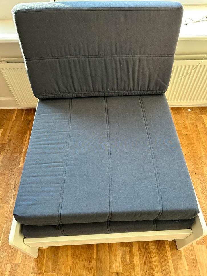Otto uitrek slaap bank  een persoons, Huis en Inrichting, Slaapkamer | Slaapbanken, Zo goed als nieuw, Eenpersoons, Blauw, Ophalen