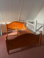 Massief Grenen houten 2-persoonsbed 140x200, Huis en Inrichting, Slaapkamer | Bedden, Ophalen, Gebruikt, Bruin, Tweepersoons