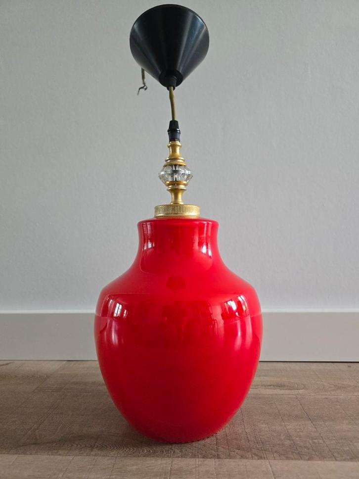 Zeldzame murano glazen Italiaanse 70S design Plafondlamp, Antiek en Kunst, Antiek | Lampen, Ophalen of Verzenden