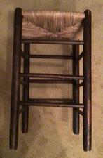 Kruk met rieten zitting, Huis en Inrichting, Krukjes, Ophalen, Gebruikt, Hout