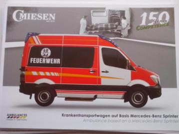 6x Mercedes Ambulance brochures/folders Miesen Binz Advanz  beschikbaar voor biedingen