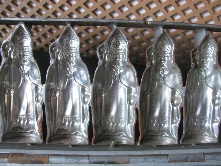 Oude Grote Zware Dubbele Chocoladevorm - 7 X Sinterklaas, Antiek en Kunst, Curiosa en Brocante, Verzenden