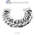 Stoere armband Xavi div lengtes en 2 / 3 cm breed RVS zilver, Nieuw, Staal, Ophalen of Verzenden, Zilver