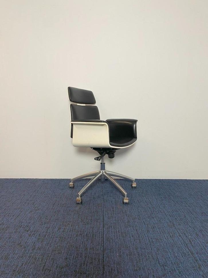 7 x Vergaderstoel Vepa Fado-KKH - zwart leder, chroom frame, Huis en Inrichting, Stoelen, Gebruikt, Vijf, Zes of meer stoelen