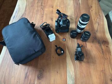 Canon 600D + toebehoren + 50MM F/1.8 + 70-200MM F/4 USM beschikbaar voor biedingen