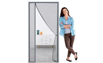 Magnetische Hordeur Grijs - 80x210 cm - Automatisch Sluitend beschikbaar voor biedingen