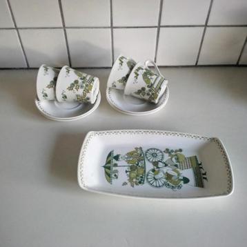 figgjo norway market  cakeschaal + 4 kop en schotels  beschikbaar voor biedingen