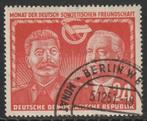 DDR 1951 297 Stalin & Pieck, Gest, Ophalen of Verzenden, DDR, Gestempeld