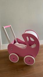 Houten speelgoed kinderwagen, Kinderen en Baby's, Speelgoed | Poppen, Ophalen, Zo goed als nieuw, Babypop