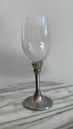 Glas met tinnen voet., Ophalen of Verzenden, Gebruikt